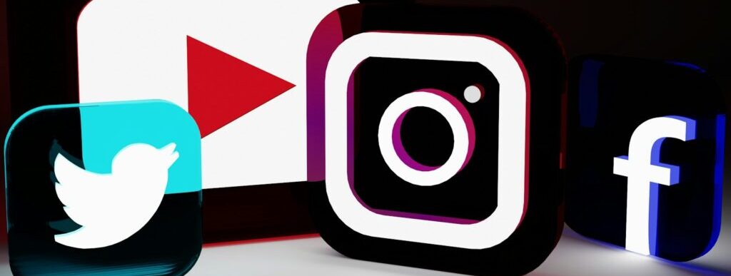 a group of different types of social media logos